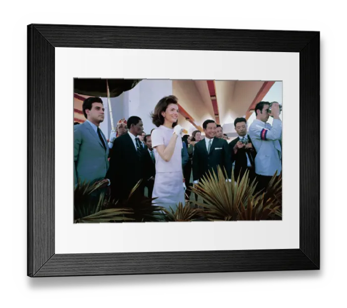 Framed Print : Jacqueline Kennedy with Crowd on Cambodian Trip Framed Print : Jacqueline Kennedy with Crowd on Cambodian Trip
