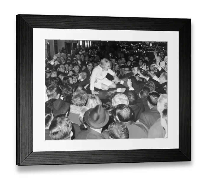 Framed Print : Fans Gathering Around Marlene Dietrich Framed Print : Fans Gathering Around Marlene Dietrich