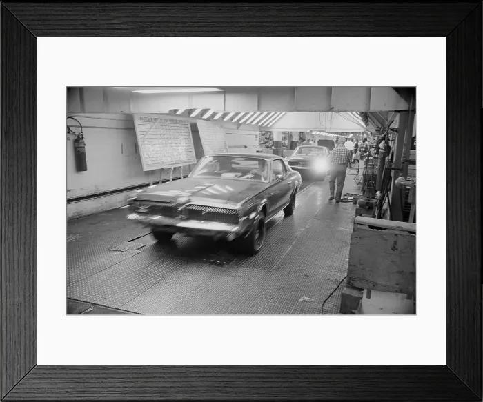 Framed Print : Ford Mustang Automobile Moving off Assembly Line Framed Print : Ford Mustang Automobile Moving off Assembly Line