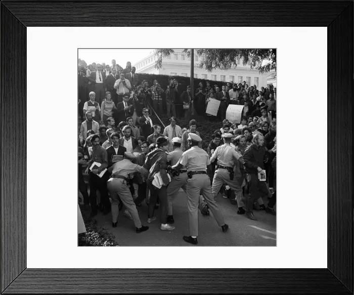 Framed Print : Campus Police Struggling With Protesters Framed Print : Campus Police Struggling With Protesters