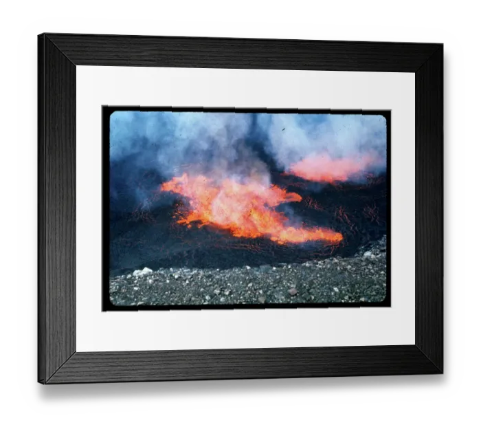 Framed Print : View of Molten Lava from Volcanic Eruption in Hilo, Hawaii Framed Print : View of Molten Lava from Volcanic Eruption in Hilo, Hawaii