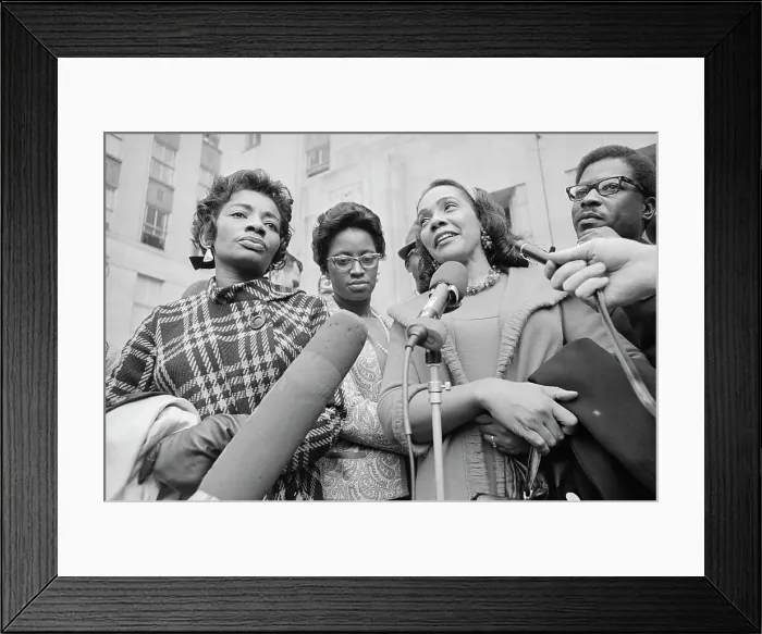 Framed Print : Coretta Scott King Speaking With Press Framed Print : Coretta Scott King Speaking With Press