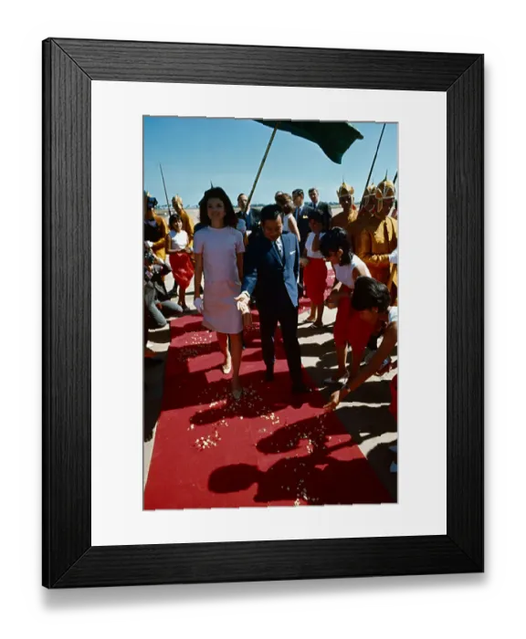 Framed Print : Jacqueline Kennedy Walking With Norodom Sihanouk Framed Print : Jacqueline Kennedy Walking With Norodom Sihanouk