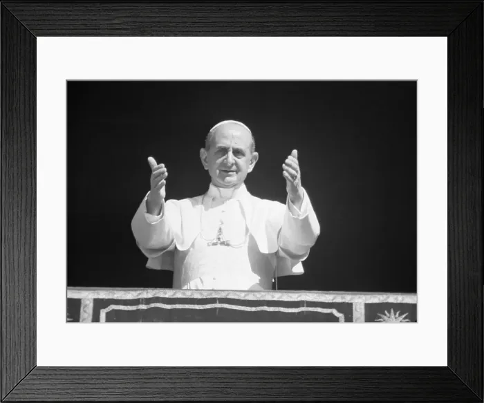 Framed Print : Pope Paul VI Performing Blessing from Window Framed Print : Pope Paul VI Performing Blessing from Window