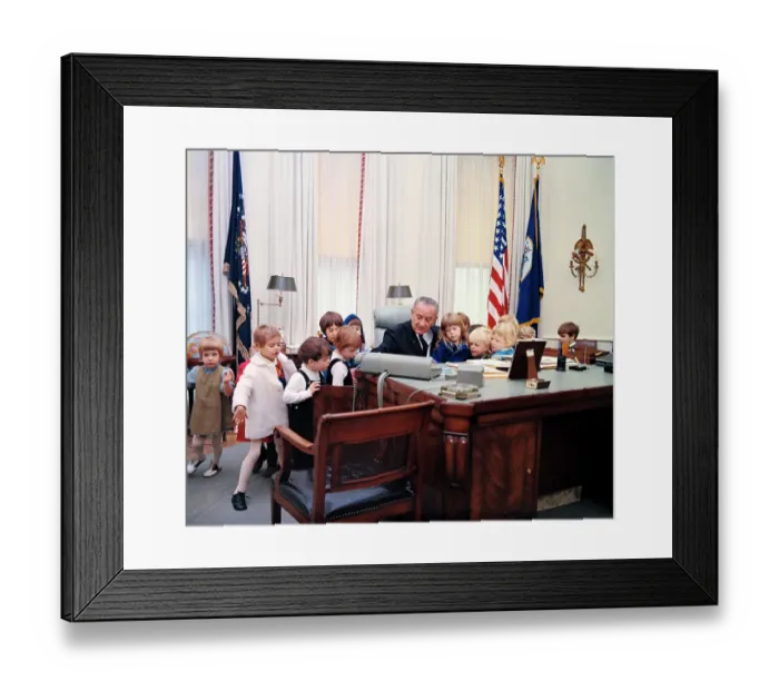 Framed Print : President Lyndon Johnson Enertaining Youngsters Framed Print : President Lyndon Johnson Enertaining Youngsters