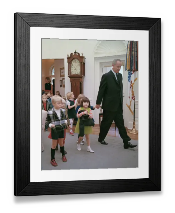 Framed Print : President Lyndon Johnson Entertaining Youngsters Framed Print : President Lyndon Johnson Entertaining Youngsters