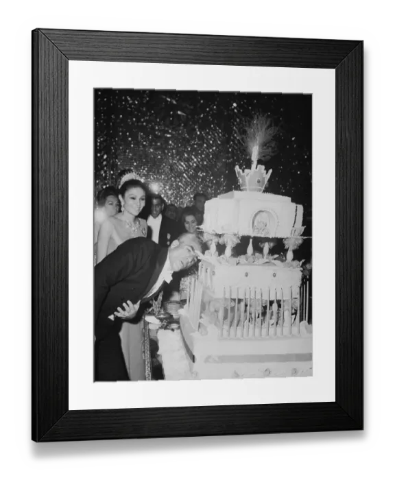Framed Print : Shah of Iran Blowing Out Birthday Cake Candles Framed Print : Shah of Iran Blowing Out Birthday Cake Candles