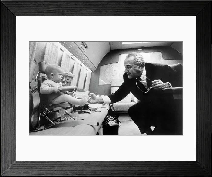 Framed Print : Lyndon Johnson and Grandson