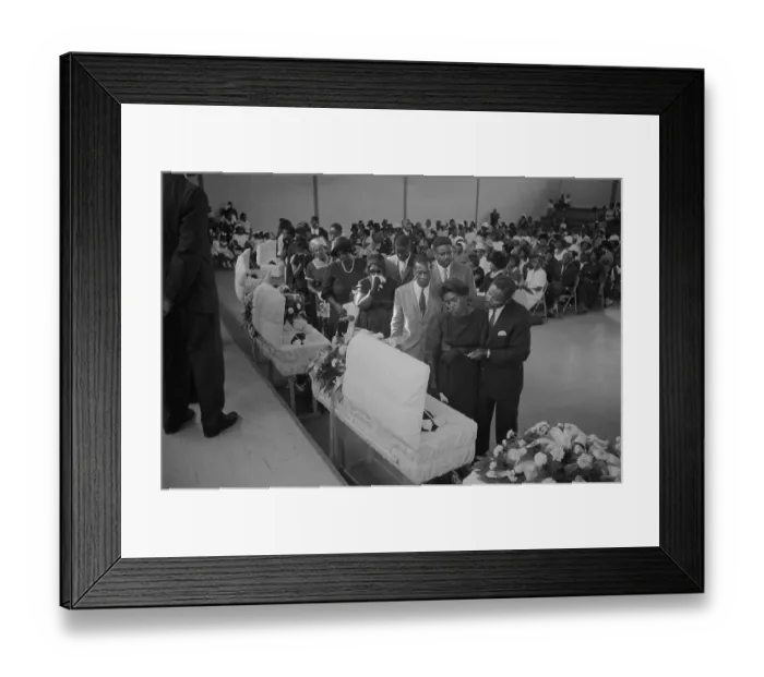 Framed Print : Parents and Others View Victims in Coffins During Church Ceremony Framed Print : Parents and Others View Victims in Coffins During Church Ceremony