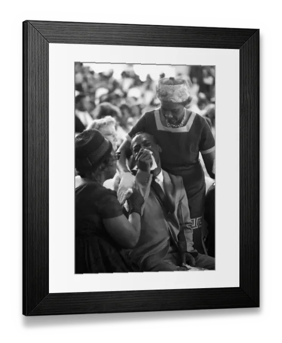 Framed Print : James Richardson Crying at Funeral of His Children