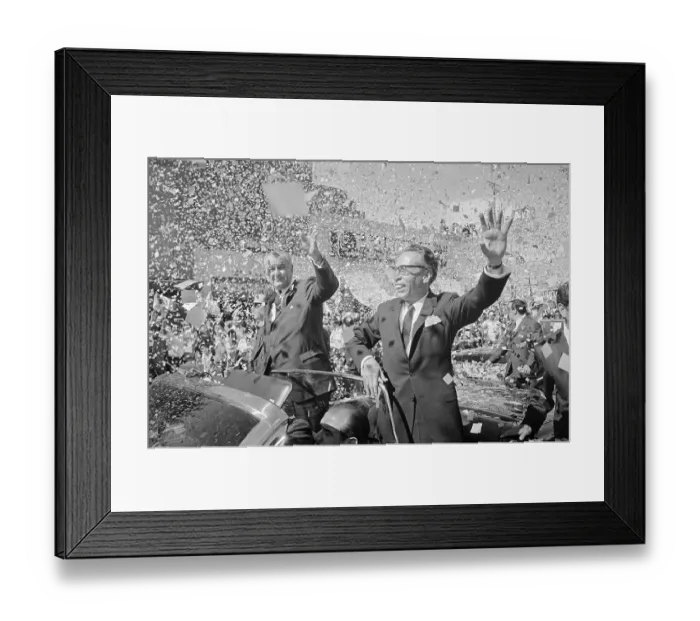 Framed Print : Lyndon Johnson and Gustavo Diaz Ordaz Riding in Motorcade Framed Print : Lyndon Johnson and Gustavo Diaz Ordaz Riding in Motorcade