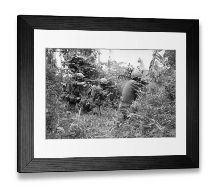 Framed Print : Soldiers Firing into the Brush Framed Print : Soldiers Firing into the Brush