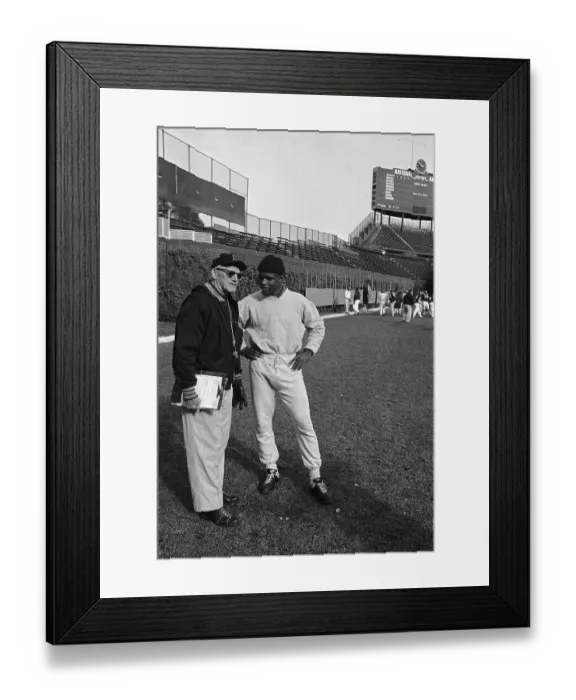 Framed Print : George Halas Talks to Gale Sayers on Football Field Framed Print : George Halas Talks to Gale Sayers on Football Field
