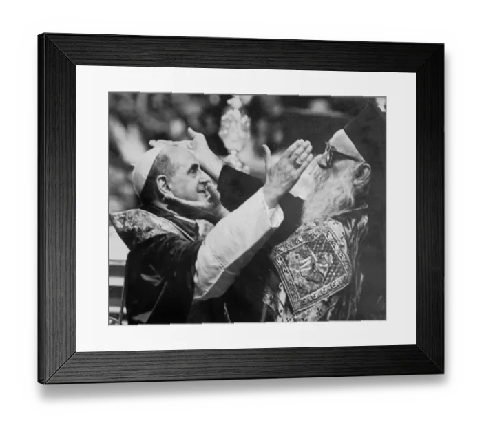Framed Print : Pope Paul VI and Athenagoras Greeting Framed Print : Pope Paul VI and Athenagoras Greeting