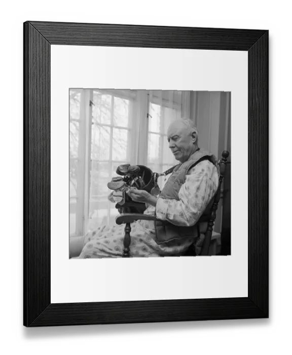 Framed Print : Chick Evans Looking over Golf Clubs Framed Print : Chick Evans Looking over Golf Clubs