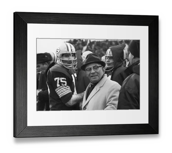 Framed Print : Vince Lombardi with Football Players Framed Print : Vince Lombardi with Football Players