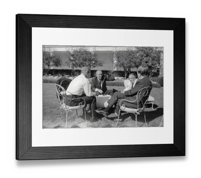 Framed Print : Lyndon Johnson Conferring with Others Framed Print : Lyndon Johnson Conferring with Others