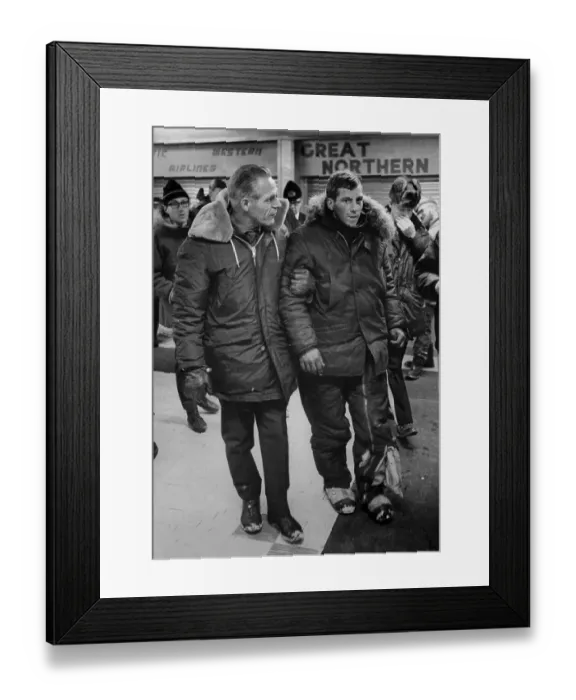 Framed Print : Father Helping Son After Plane Crash Rescue