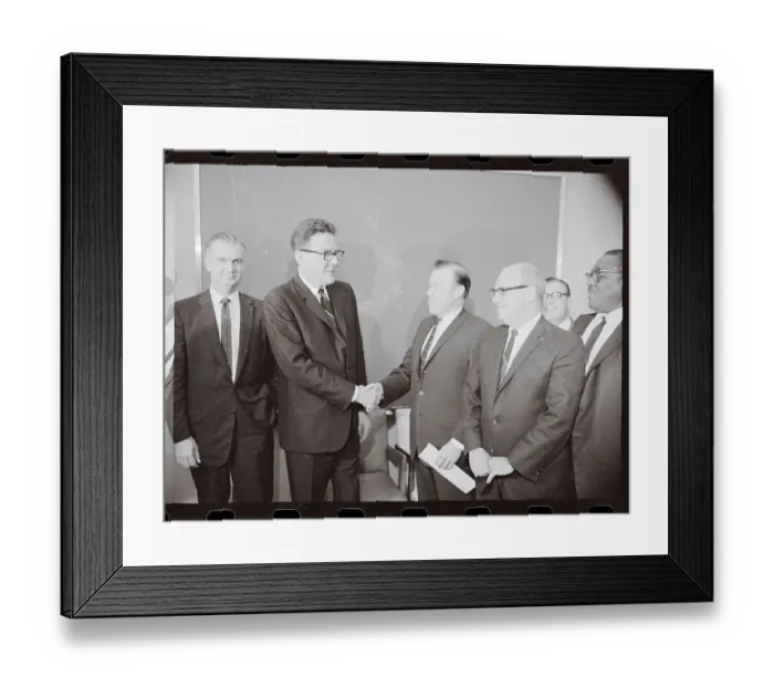 Framed Print : Ford Motor Company and United Auto Workers Shaking Hands