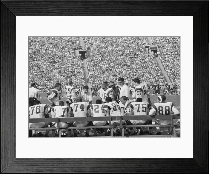 Framed Print : Rams Coach George Allen Pumping up His Team Framed Print : Rams Coach George Allen Pumping up His Team