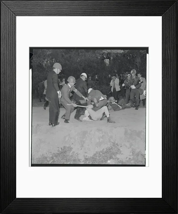 Framed Print : US Marshals Struggling with Demonstrator Framed Print : US Marshals Struggling with Demonstrator