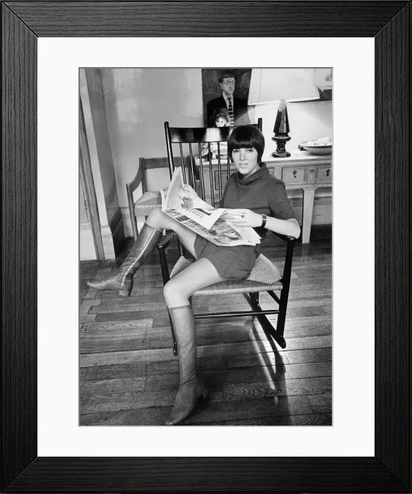Framed Print : Mary Quant Wearing a Miniskirt Framed Print : Mary Quant Wearing a Miniskirt
