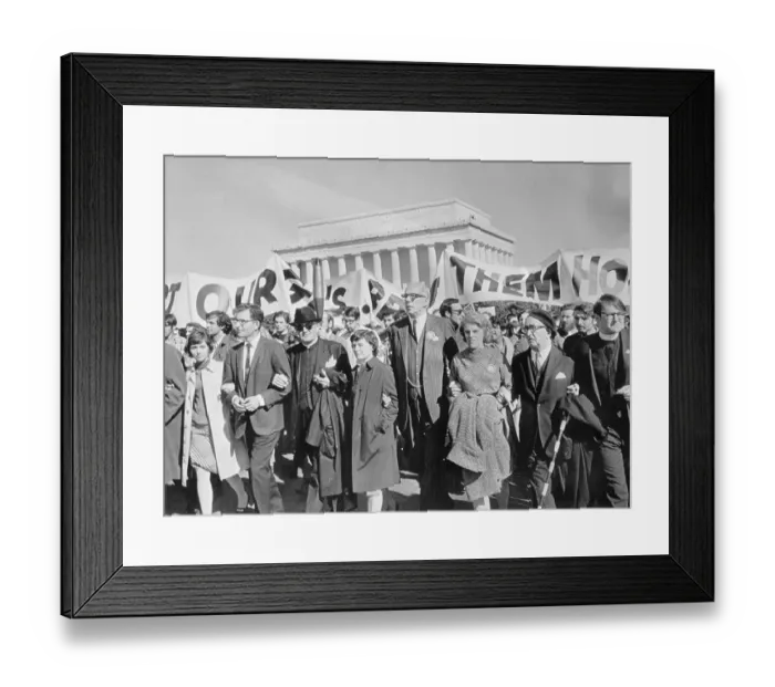 Framed Print : Anti-Vietnam War Marchers Framed Print : Anti-Vietnam War Marchers
