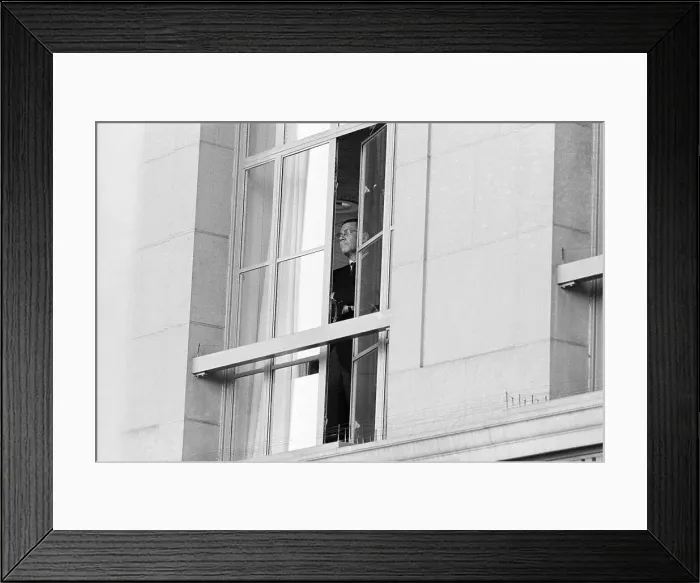 Framed Print : Sec Of Defense Mcnamara Watching Protest Framed Print : Sec Of Defense Mcnamara Watching Protest