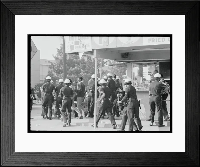 Framed Print : Police Clashing with Rioters Framed Print : Police Clashing with Rioters