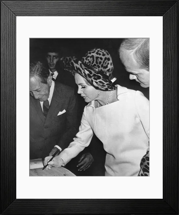 Framed Print : Zsa Zsa Gabor Signing Divorce Court Register Framed Print : Zsa Zsa Gabor Signing Divorce Court Register