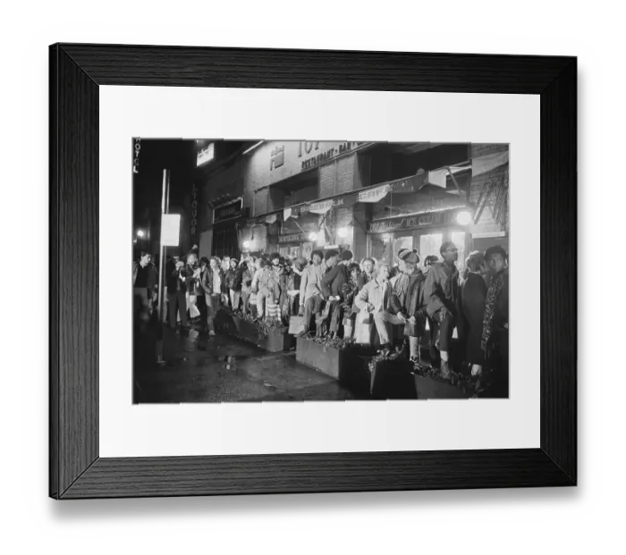 Framed Print : Hippies Waiting in Line Framed Print : Hippies Waiting in Line