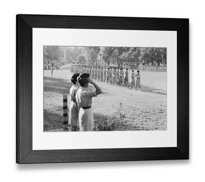 Framed Print : Officer Saluting Marching Troops Framed Print : Officer Saluting Marching Troops