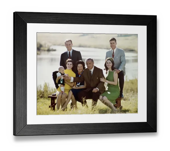 Framed Print : Lyndon B Johnson And Family