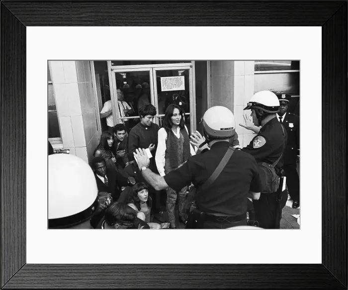 Framed Print : Joan Baez Arrested at War Protest Framed Print : Joan Baez Arrested at War Protest