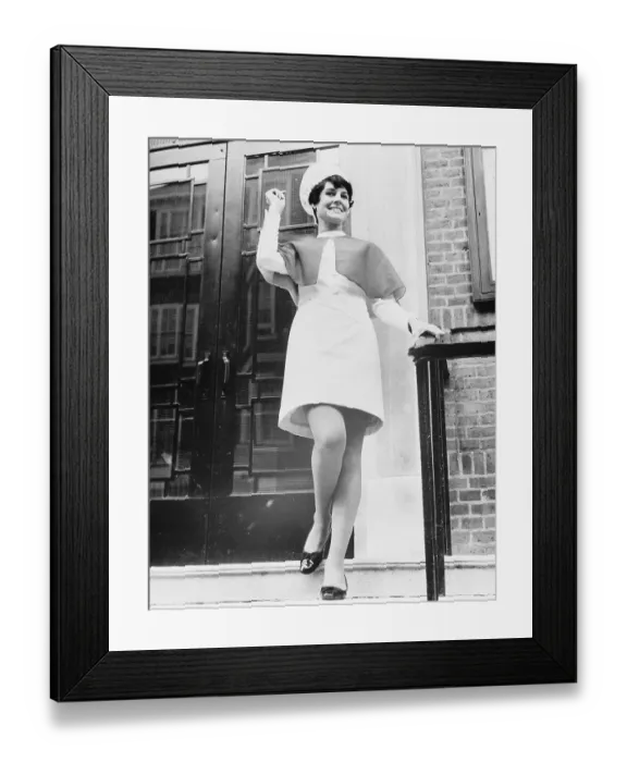 Framed Print : Model Displaying New Uniform for British Nurses Framed Print : Model Displaying New Uniform for British Nurses