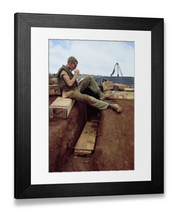 Framed Print : US Marine At Con Thien Framed Print : US Marine At Con Thien