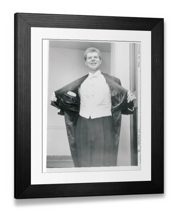 Framed Print : Van Cliburn Showing off Tuxedo Framed Print : Van Cliburn Showing off Tuxedo