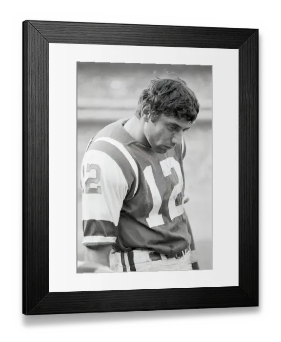 Framed Print : Waist-Up Joe Namath Looks Glum Framed Print : Waist-Up Joe Namath Looks Glum