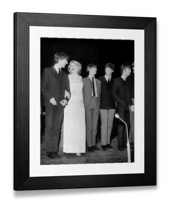 Framed Print : Marlene Dietrich Posing with Beatles Framed Print : Marlene Dietrich Posing with Beatles