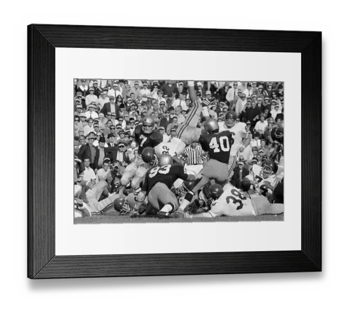 Framed Print : O.J. Simpson Upended by Notre Dame Defense Framed Print : O.J. Simpson Upended by Notre Dame Defense