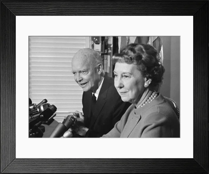 Framed Print : Dwight D. Eisenhower Speaking at a News Conference Framed Print : Dwight D. Eisenhower Speaking at a News Conference