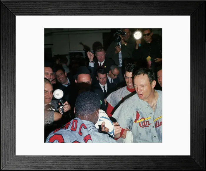 Framed Print : Lou Brock's Champagne Celebration Framed Print : Lou Brock's Champagne Celebration