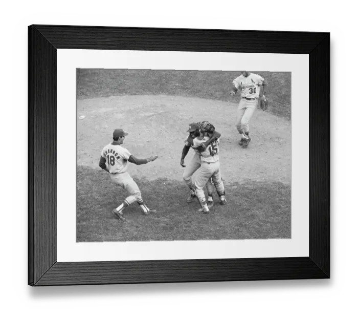 Framed Print : Tim Mccarver Hugging Bob Gibson Framed Print : Tim Mccarver Hugging Bob Gibson