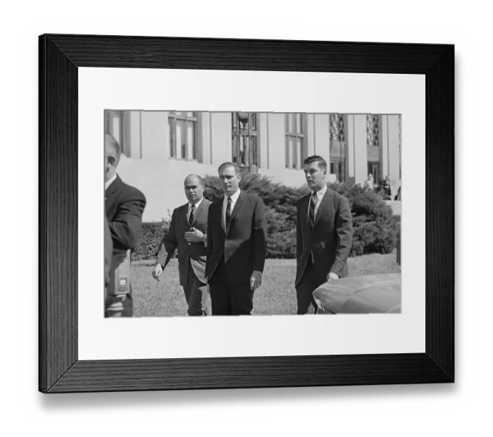 Framed Print : Federal Agents Escorting a Trial Witness Framed Print : Federal Agents Escorting a Trial Witness