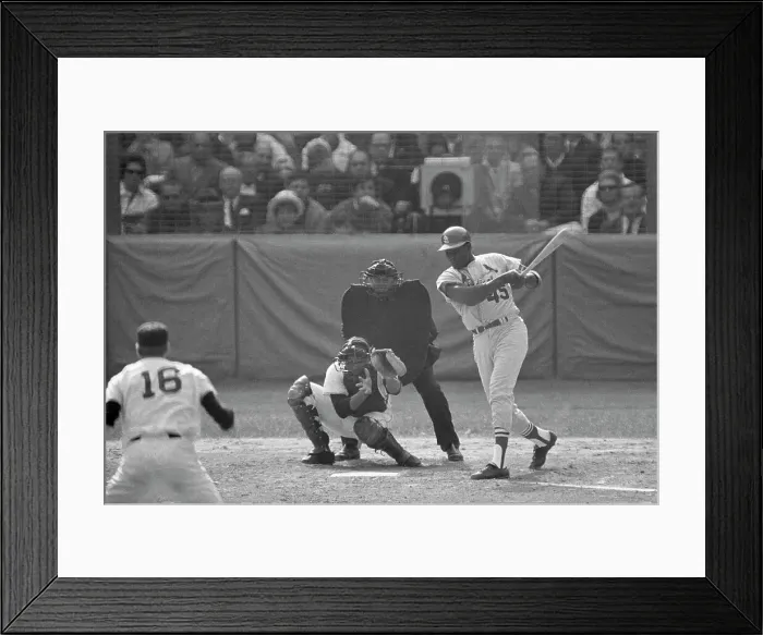 Framed Print : Bob Gibson Batting - Action Shot
