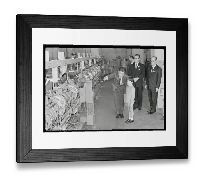 Framed Print : Prince Hiro Visiting a Printing Factory Framed Print : Prince Hiro Visiting a Printing Factory