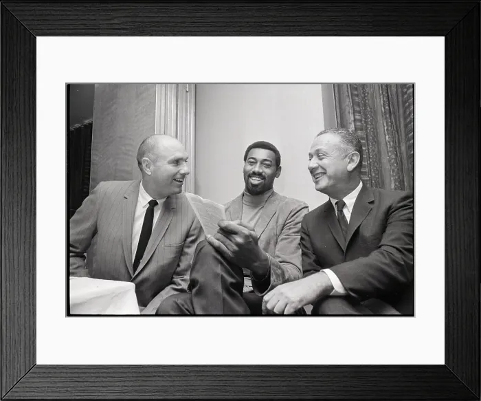 Framed Print : Wilt Chamberlain, Alex Hannum and Irv Kasloff Framed Print : Wilt Chamberlain, Alex Hannum and Irv Kasloff