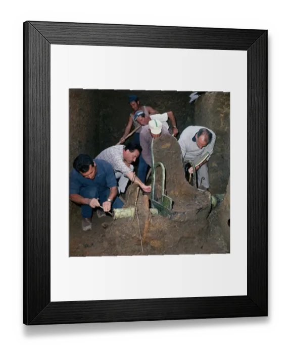 Framed Print : Archaeologists Unearthing The Chariot Of Castro Framed Print : Archaeologists Unearthing The Chariot Of Castro