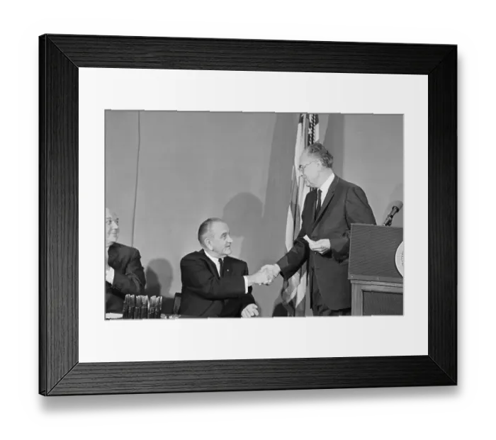 Framed Print : President Johnson Shaking Hands with Anatoliy Dobrynin Framed Print : President Johnson Shaking Hands with Anatoliy Dobrynin