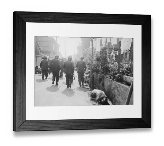 Framed Print : Injured Protester in a Roaside Ditch Framed Print : Injured Protester in a Roaside Ditch
